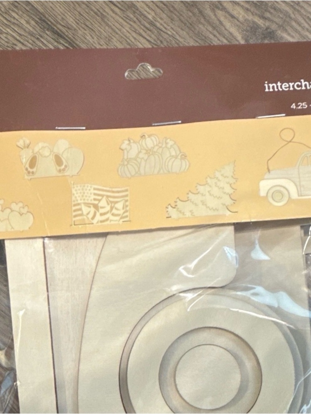 Wooden Interchangeable Holiday Decor Kit - Natural Wood